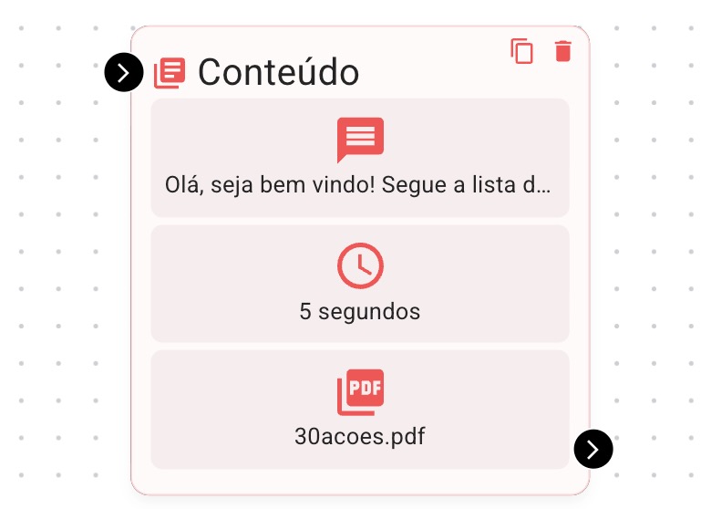 FlowBuilder Bloco de Conteúdo
