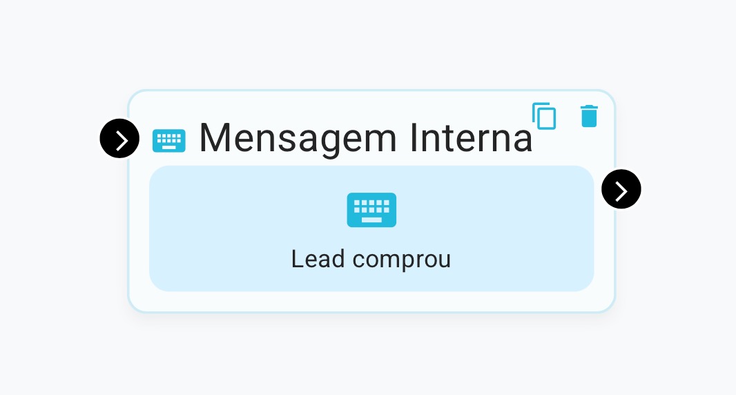FlowBuilder Bloco de Mensagem Interna