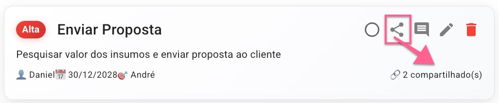 Como compartilhar Tarefa