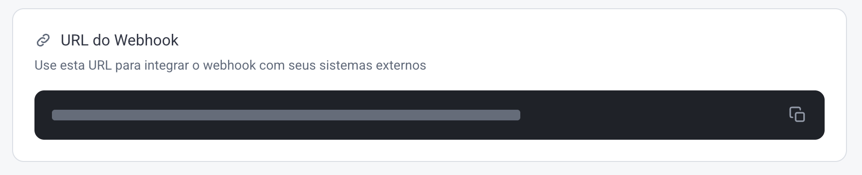 Botão de copiar o link do Webhook Trigger